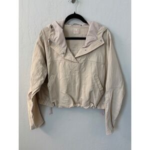 FP Movement Ride the Wave Pullover Anorak Jacket Cropped Pink‎ Sand Beige Size M